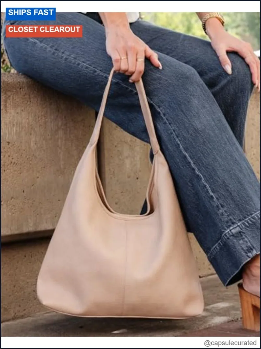 Vegan Leather Hobo Bag with Zippered Pockets Slouchy Shoulder Strap Purse